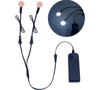 Kal-2 Pièces 20mm Yeux Led Lumineux, Panneau El Rond Lumière Électroluminescent El Feuille Panneau Lumière Feuille Néon Découpable Pour Cosplay Fête Masque Yeux Super-Héros Casque Décoration (Blanc)