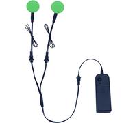 Kal-2 Pièces 30mm Yeux Led Lumineux, Panneau El Rond Lumière Électroluminescent El Feuille Panneau Lumière Feuille Néon Découpable Pour Cosplay Fête Masque Yeux Super-Héros Casque Décoration (Vert)