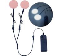 Kal-2 Pièces 50mm Yeux Led Lumineux, Panneau El Rond Lumière Électroluminescent El Feuille Panneau Lumière Feuille Néon Découpable Pour Cosplay Fête Masque Yeux Super-Héros Casque Décoration (Blanc)