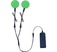 Kal-2 Pièces 50mm Yeux Led Lumineux, Panneau El Rond Lumière Électroluminescent El Feuille Panneau Lumière Feuille Néon Découpable Pour Cosplay Fête Masque Yeux Super-Héros Casque Décoration (Vert)