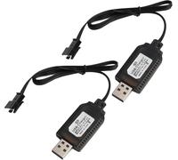 KAL-2 Pièces Câble Chargeur Usb Universel Pour Batteries Lipo 2S 7.4V Avec Connecteur Sm-3Pin, Usb Chargeur Câble Rc Universel, Compatible Avec Voitures Rc, Bateaux Rc, Drones Rc, Avions Rc