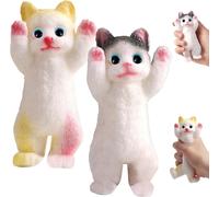 KAL-2 Pièces Fufu Scouchi Toy Cat Squishy Soft Squeeze Chat Jouet Squishy Kawaii Anti Stress Yoyo Squishy Chat Fufu Squishy Jouet Anti-Stress Chat Jouet Anti-Stress Pour Soulager Le Stress Et Apaiser