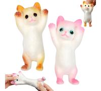 KAL-2 Pièces Taba Squishy Kit, Fufu Squishy, Squishy Anti-Stress, Taba Squishy Patte, Taba Squishy Chat, Squishy Giants, Anti-Stress Jouets De Chat, Rose + Jaune