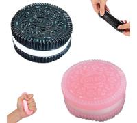 KAL-2 Pièces Yoyo Squishy, Squishy, Taba Squishy, Fufu Squishy, Biscuit Jouet Anti-Stress, Ouet De Décompression Ultra-Doux, Jouets Pour Aider L'Anxiété ¿Noir, Rose¿