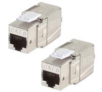 KAL-2 X Cat 8-2 X Keystone Rj45 Sans Outil Cat8 Key Stone Boîtier Métallique Blindé 40 Gbit S Compatible Avec Cat5 Cat6 Cat7 2 Pièces Cat8 Keystone Cat8 Keystone