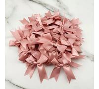 Kal-200pcs Mini Noeuds En Satin N?Uds En Satin N?Uds Décoratifs N?Uds Petits N?Uds En Ruban De Satin Pour Cartes De Décoration De Mariage Bricolage Artisanat Cheveux Noeud Chapeau (Rose Frais)