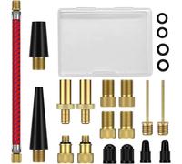 Kal-21 Pcs Embout Pompe Velo, Adaptateur De Pompe À Vélo Embout De Gonflage Et Adaptateur Valve, Adaptateur De Valve De Vélo Dv Av Sv Avec Boîte De Rangement, Adaptateur De Compresseur