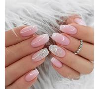 Kal-24 Pièces Carrés Faux Ongles Court, French Press On Nails Rose Brillant Ongles À Coller, Acrylique Couverture Complète Square Faux Ongles Autocollants Pour Femme Et Fille Nail Art