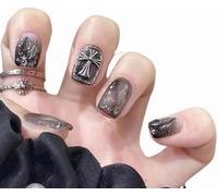 Kal-24 Pièces/Ensemble Faux Ongles Ongles En Acrylique Ongles Couvrants Brillance Longue Durée Convient Aux Femmes Et Aux Jeunes Filles (Encre Rourke)