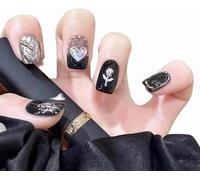 Kal-24 Pièces/Ensemble Faux Ongles Ongles En Acrylique Ongles Couvrants Brillance Longue Durée Convient Aux Femmes Et Aux Jeunes Filles (Foncé Doux Frais)