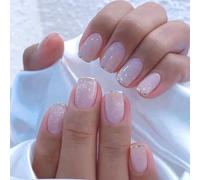 Kal-24 Pièces Faux Ongles, Glossy Ongles À Coller Faux Ongles Court, Couverture Complète Press On Nails Acrylique Bâton Sur Les Ongles Pour Femmes Et Filles (Les Étoiles Dansent Dans Les Rêves)