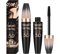 Kal-2pc 5d Mascara Volume & Longueur, Volume Recourbant, Stereoscopic Fibrous Eye Black Mascara, Reste En Place Et Ne S'étale Pas, Convient À Tous Les Types De Cils