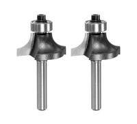 KAL-2Pcs Arrondi Routeur Bit Dia 15/64"" Tige 5/16"" Rayon Carbure Pointe Bord Arrondi Sur Mèche Avec Roulement Guide, Travail Bois Fraisage Outil