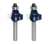 KAL-2Pcs Arrondissement Routeur Bit Dia 1/4 Tige 3/8"" Rayon Carbure Pointe Bord Arrondi Sur Mèche Avec Roulement Guide, Travail Bois Fraisage Outil