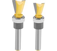 KAL-2Pcs Fraises À Queue D'Aronde 1/4 Pouce Queue D'Aronde Joint Routeur Avec Roulement Outils De Fraise À Bois Pour Contreplaqués Feuillus Résineux Mdf