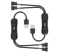 KAL-2xUSB à 3/4 broches 1 à 2 interrupteurs câble de ventilateur 5V USB-a mâle à 5V double 3/4 broches mâle câble de ventilateur de châssis(15,55 pouces)(5V à 5V 4 aiguilles)