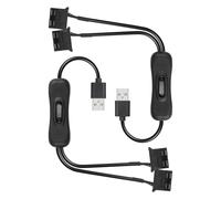 KAL-2xUSB vers Grand 3/4 broches 1 à 2 interrupteurs câble de ventilateur 5V USB-a mâle 5V double grand 3/4 broches femelle câble de ventilateur de châssis(15,31 pouces)(5V à 5V Le grand 4pin)
