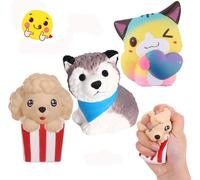 KAL-3 Pcs Squishies Chien Chat Kawaii Parfum¿¿ Doux Ralentissement Animal Squishies Squeeze Soulagement Du Stress Enfants Jouet Prime Collection Cadeau