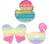 KAL-3 Pièces Push And Pop Bubble Sensory Fidget Toy, Pop It Fidget Toy Set For Anti-Stress, Silicone Jouets Sensoriels À Presser De Soulagement De L'Anxiété, Pour Enfants, La Famille Et Les Amis