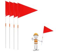 Kal-4 Paquet Drapeaux Sécurité Avec Poteau, Panneau Sécurité Routière D'alerte Enfants Drapeaux Sécurité Remplacement Poteau Drapeaux D'avertissement Sécurité Compatibles Avec Step 2