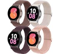 Kal-4 Pcs Bracelets Nylon Tressés Pour Samsung Galaxy Watch 7/6/5/4/Fe 40mm 44mm/Watch 6 Classic 43mm 47mm/5 Pro 45mm/4 Classic 42mm 46mm20mm Élastique Ajustable Sports Bracelet Pour Femme Homme