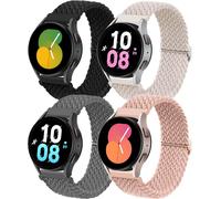 Kal-4 Pcs Bracelets Nylon Tressés Pour Samsung Galaxy Watch 7/6/5/4/Fe 40mm 44mm/Watch 6 Classic 43mm 47mm/5 Pro 45mm/4 Classic 42mm 46mm20mm Élastique Ajustable Sports Bracelet Pour Femme Homme