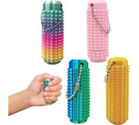 KAL-4 Pièces Outil De Stim Portable Aux Couleurs Vives,Balles De Hérisson En Métal Sensoriels Porte-Clés Portable Pendentif De Clé De Ventilation Porte-Clés De Massage Mini-Rouleau Pour Soulager Le S