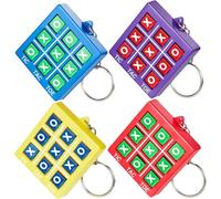 KAL-4 Pièces Tic Tac Toe Jeu Porte-Clés Pour Enfants Âgés De 8 À 12 Ans En Plastique Porte-Clés Tic Tac Toe Fête Faveur Mini Sac À Dos Anniversaire Garçons Filles