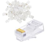 KAL-40 Pièces Extrémités De Connecteur Ethernet Rj45 Cat6 Cat6A - Fiches Modulaires À 3 Broches Plaquées Or Pour Fils À Paire Torsadée 23Awg Et Câbles Solides