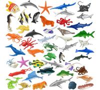 KAL-48 Figurines D'Animaux Marins En Plastique, Animal Marin Miniature Enfant,Animaux Marins Jouet,De Piscine & De Bain Pour Garçons & Filles - Solide & Non Toxique, Cadeau De Bain Pour Enfants Éduca