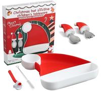 Kal-5 Pcs Assiette Ventouse Pour Bébé, Ensemble De Vaisselle Pour Bébé, Coffret Repas Bebe, Set Vaisselle Pour Bébé Silicone Avec Ventouse, Cadeau Coffret Repas Bébés