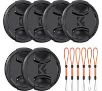KAL-55Mm 6 Bouchons Objectifs Et 6 Courroies Élastiques Compatible Avec Appareil Photo Canon Nikon Sony Olympus Fujifilm Pentax Panasonic Leica¿12 En 1¿