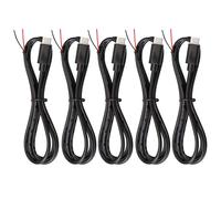 KAL-5Pcs 1 Meter Câble Usb Type-C 2 Core Pigtail,Câble De Rallonge À Extrémité Ouverte 3A 5V Prise Mâle Usb-C Vers Fil Nu 2 Broches
