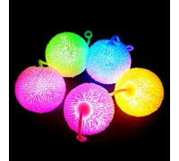 KAL-5Pcs Balle Hérisson Clignotante,Balle Anti-Stress Lumineuse, Balles Sensorielles Souples Texturées,Caoutchouc Clignotant,Balle À Pointes Avec Lumière Led,Jouets Balle De Jeu