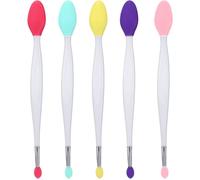 Kal-5pcs Douce Brosse À Lèvres Double Extrémité, Réutilisable Silicone Brosse Exfoliante Lèvres Et Applicateur Doux 2 En 1 Outil De Maquillage Pour Lisser Masquer Soigner (5 Couleurs)