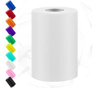 Kal-6 Pouces X 100 Yards Blanc Tulle Tissu Rouleau, Bobine De Tissu Tulle Ruban, Maille Polyester Bobine, Idéal Pour Bricolage À La Main Fête D'anniversaire Décorations De Mariage Artisanat