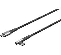 KAL-64659 - Câble Usb-C Vers Usb-C Avec Angle De 90 °/Chargeur Rapide De 60 W Et 20 V - Fiche Métallique Avec Protection Anti-Torsion / 1 M