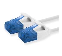 KAL-660028 Câble Cat6 Cat.6 Câble Réseau Cat 1M - Câble Patch Câble Fin (Petit Diamètre - Très Flexible) 1000 Mbit/S - 1 Pièce - Blanc