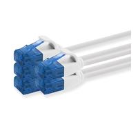 KAL-660035 Câble Cat6 Cat.6 Câble Réseau Cat 1M - Câble Patch Câble Fin (Petit Diamètre - Très Flexible) 1000 Mbit/S - 5 Pièces - Blanc