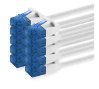 KAL-660585 Câble Cat6 Cat.6 Câble Réseau Cat 3,0 M - Câble Patch Câble Mince (Petit Diamètre - Très Flexible) 1000 Mbit/S - Lot De 10 - Blanc