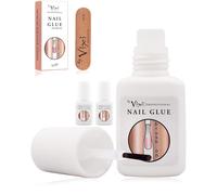 Kal-8g X3 Colle Extra Forte Pour Ongles Avec Lime De Préparation Et Pinceau Gratuits Adhésion Et Séchage Instantanés, De Qualité Professionnelle