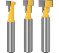 KAL-8Mm Tige T-Slot Routeur Bits Set, 3Pcs T-Slot Fraise À Bois Fraise À Menuiserie Outil De Woodworking Cutter Lame