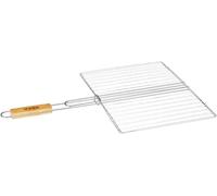 KAL-Ac-Déco Double Grille Barbecue Rectangulaire -0 X 40 Cm -Métal Chromé Silver