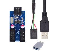 KAL-Adaptateur Multiplicateur Usb 3.1 Type E 1 Vers 2 Usb 2.0 9 Broches Pour Carte Mère
