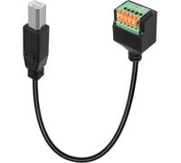 KAL-Adaptateur USB B à connexion rapide sans soudure - Câble court USB de type B 2.0 mâle vers terminal à sertir 5 broches - Connecteur USB B à ressort - Pour bricolage/réparation de port USB B,
