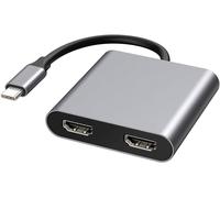 KAL-Adaptateur Usb Type-C 4 En 1 Vers Double Écran Hdmi, Hub Usb C Avec 2Xhdmi/Usb 3.0/87W Pd, Usb C Vers Hdmi 4K@30Hz Pour Macbook Pro Air (Mst Uniquement Pour Windows)