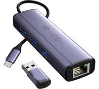 KAL-Adattatore Da Usb C A Ethernet Per Iphone 15, 4 In 1 Tipo C Adattatore Di Rete Lan Gigabit Ethernet, Hub Multiporta Usb C 3.0 Compatibile Con Macbook Pro 2020/2019/2018/2017, Macbook Air,