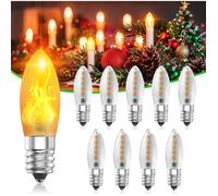 KAL-Amouple E10 Led 0.3W Bougies Coniques Ampoules 15V 55V Ampoules De Rechange E10 Blanc Chaud 1800K Pour Guirlandes De Noël Arche