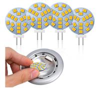 KAL-Ampoule G4 Led 2W,Équivalent Ampoule Halogène 20W,Ac/Dc 12V,220Lm,Blanc Chaud 2700K,18 * 2835 Smd,G4 Ampoule Ronde Led Pour