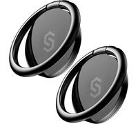 Kal-Anneau Support Téléphone En Métal [Lot De 2] [Rotation À 360 Degrés] Compatible Avec Iphones 14/13/12 /11 Pro Max Xs Max/Xr/X/6, Samsung Galaxy S23 S22s10/S9/S8, Lg, Moto,Sony Ect. - Noir